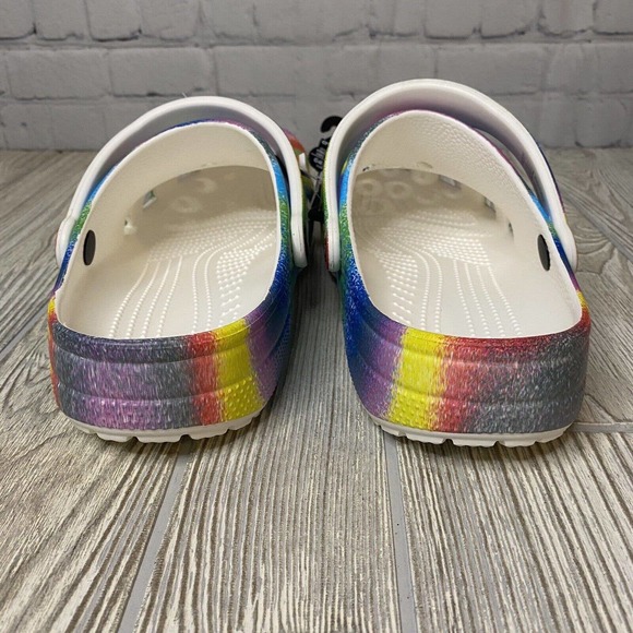 Crocs Classic Clogs Spray Dye Neon Rainbow Men’s 10 Women’s 12 NWT - Picture 7 of 10